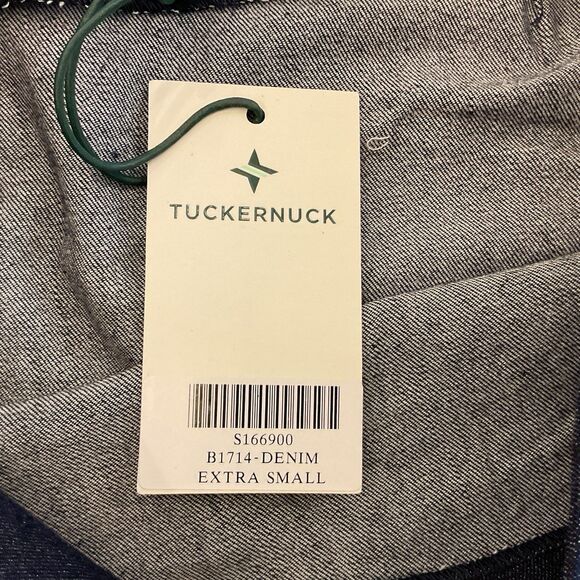 Tuckernuck Navy Denim Taryn Mini Skirt XS Straight Silhouette Preppy Coastal NEW - Picture 5 of 10